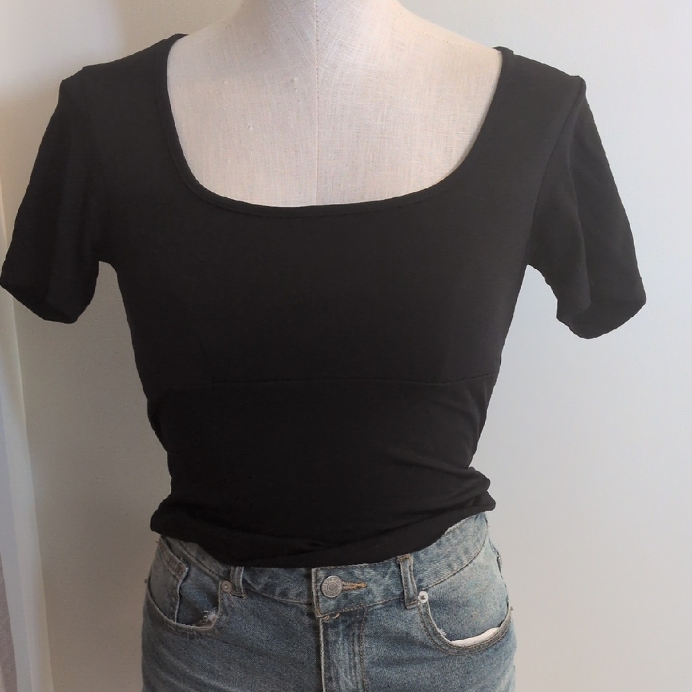 XOXO Black Short Sleeve Top